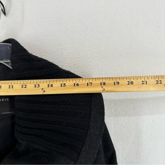 Zara Basic Peacoat Button Wool Blend Womans Small Black - Picture 7 of 10